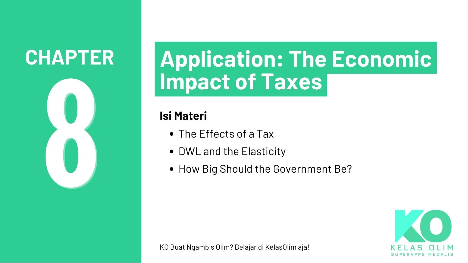 Chapter 8 - Application: The Economic Impact of Taxes