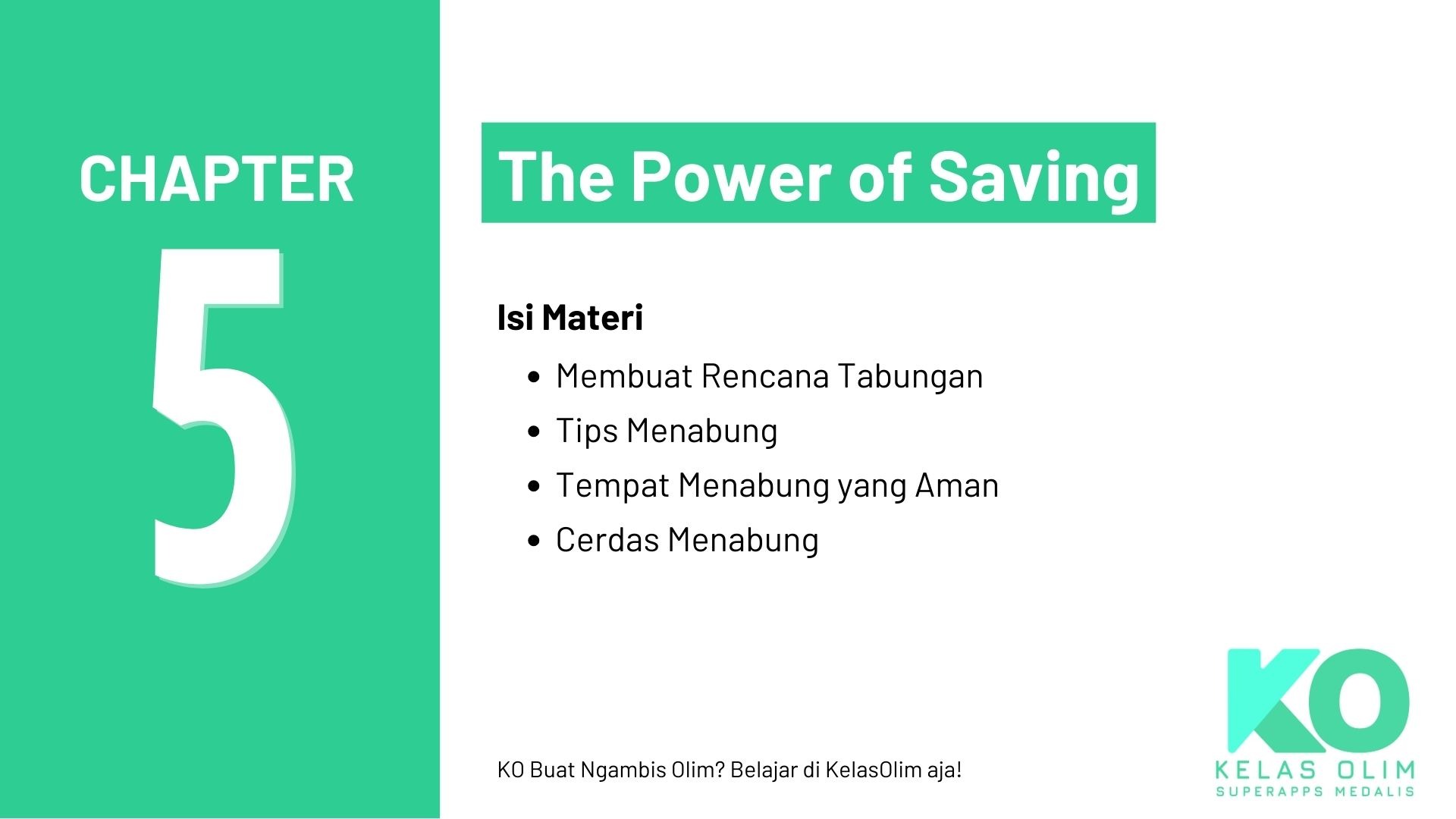 Chapter 5 - The Power of Saving