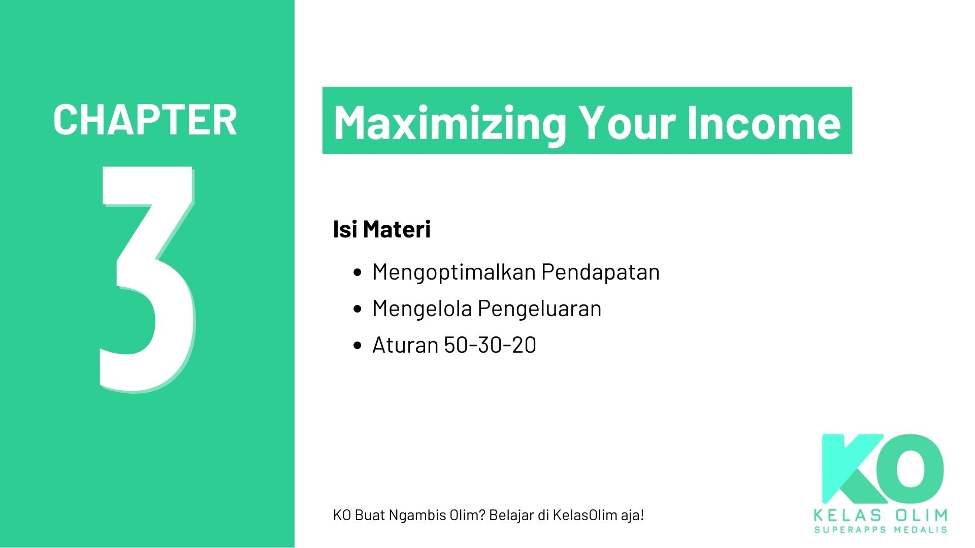 Chapter 3 - Maximizing Your Income