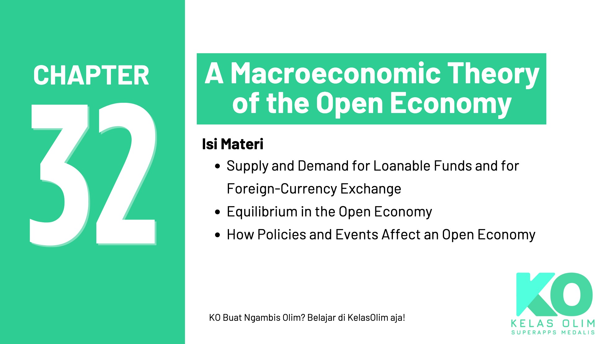 Chapter 32 - A Macroeconomic Theory of the Open Economy