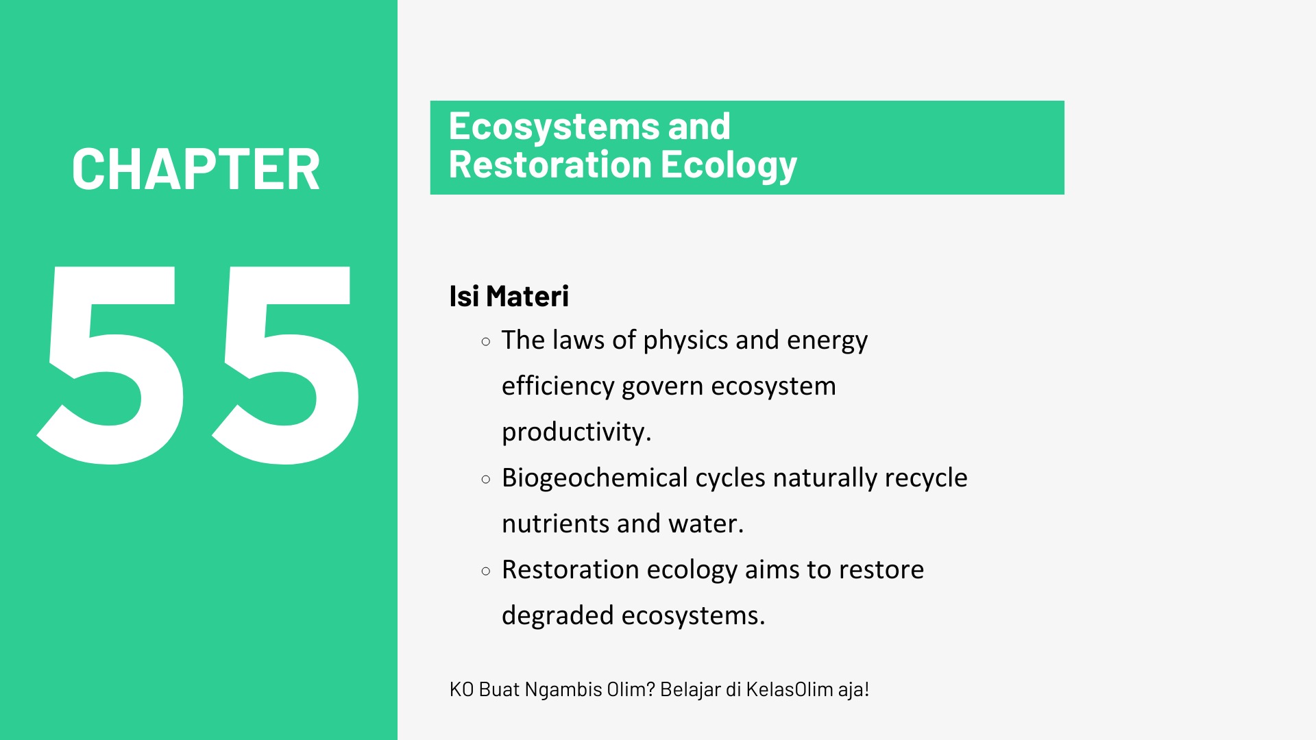 Ecosystems and Restoration Ecology
