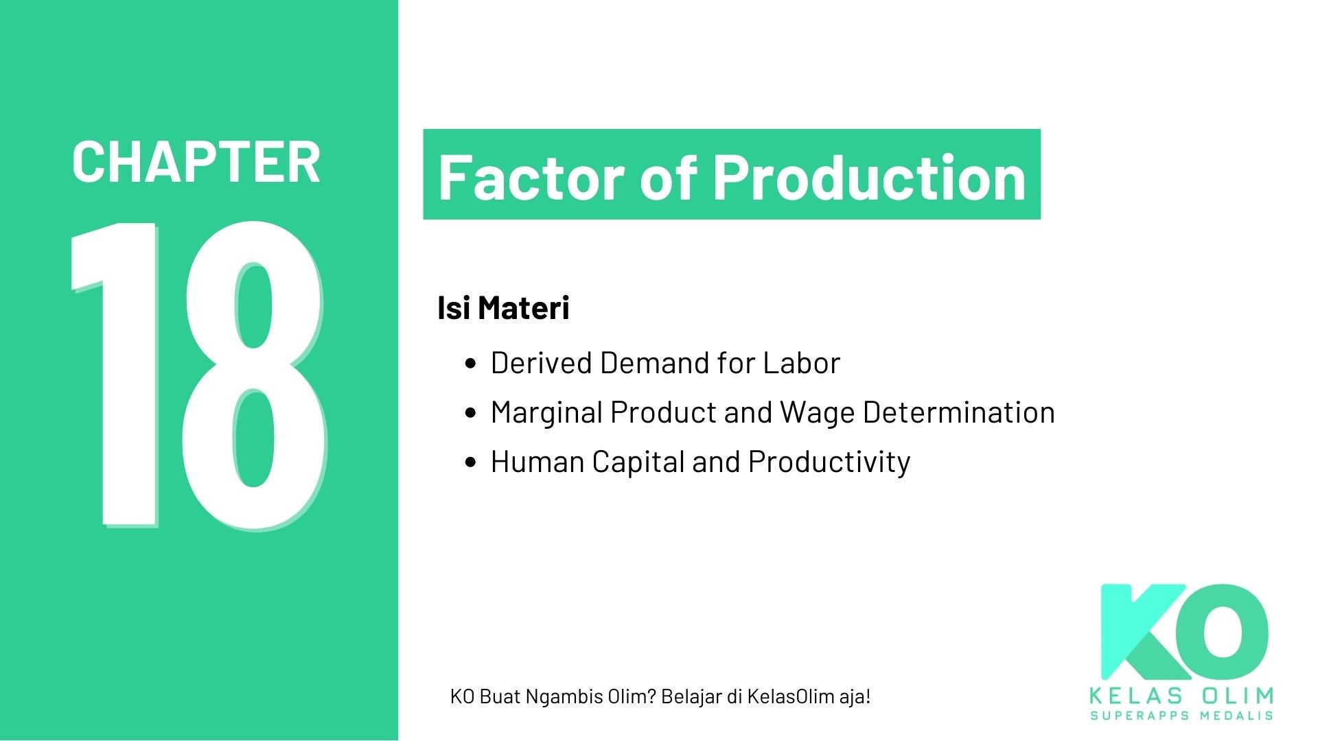 Chapter 18 - Factor Production (Coming Soon)