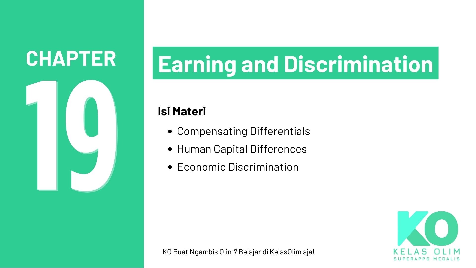 Chapter 19 - Earning and Discrimination (Coming Soon)