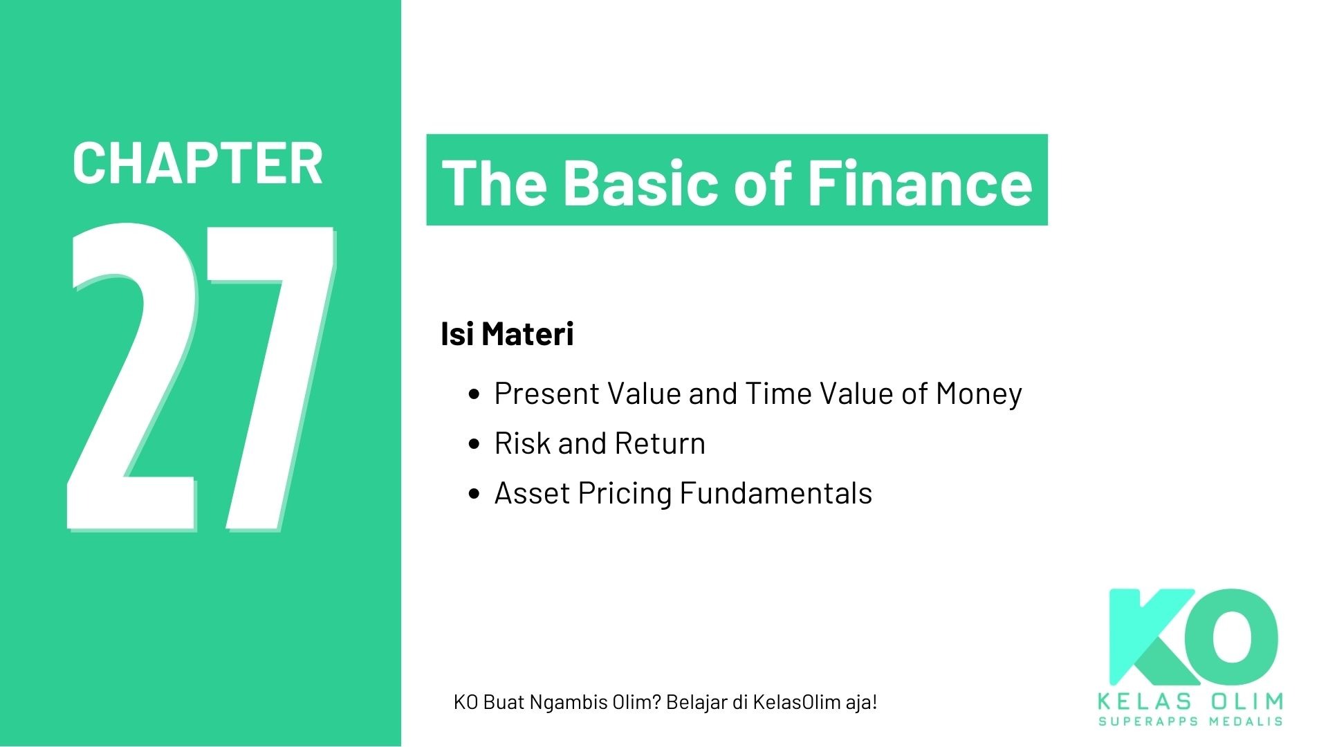 Chapter 27 - Basic of Finance (Coming Soon)