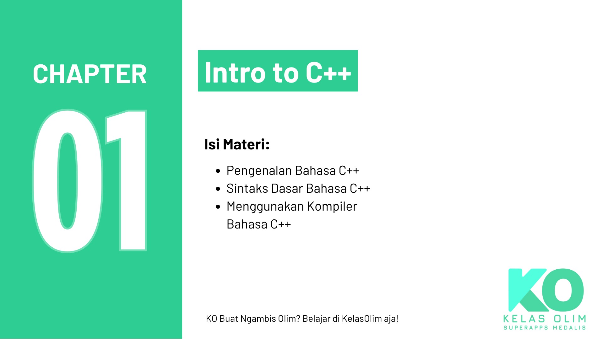 Bab 1: Intro to C++