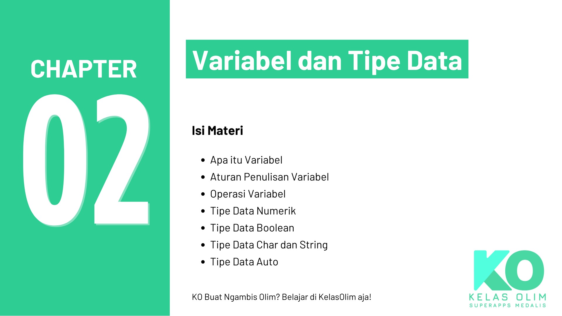 Bab 2: Variabel dan Tipe Data