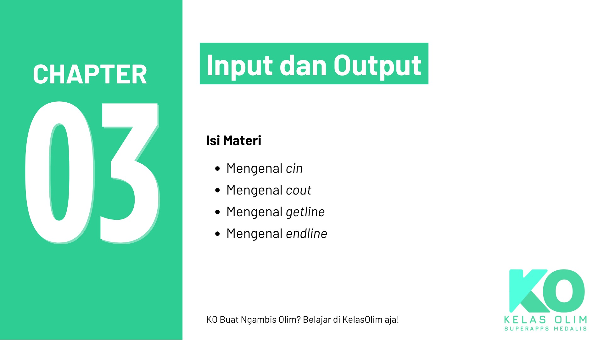 Bab 3: Input dan Output