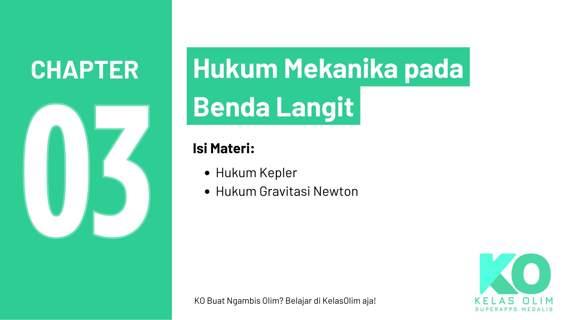 Chapter 3 - Hukum Mekanika pada Benda Langit