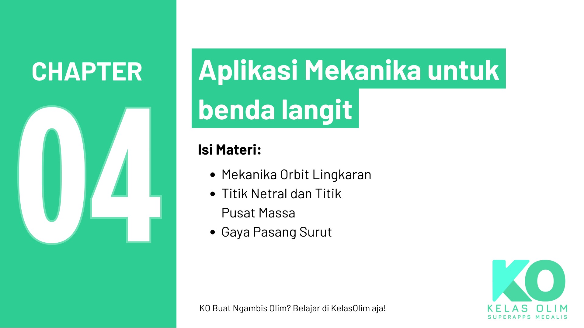 Chapter 4 - Aplikasi Mekanika pada Benda Langit