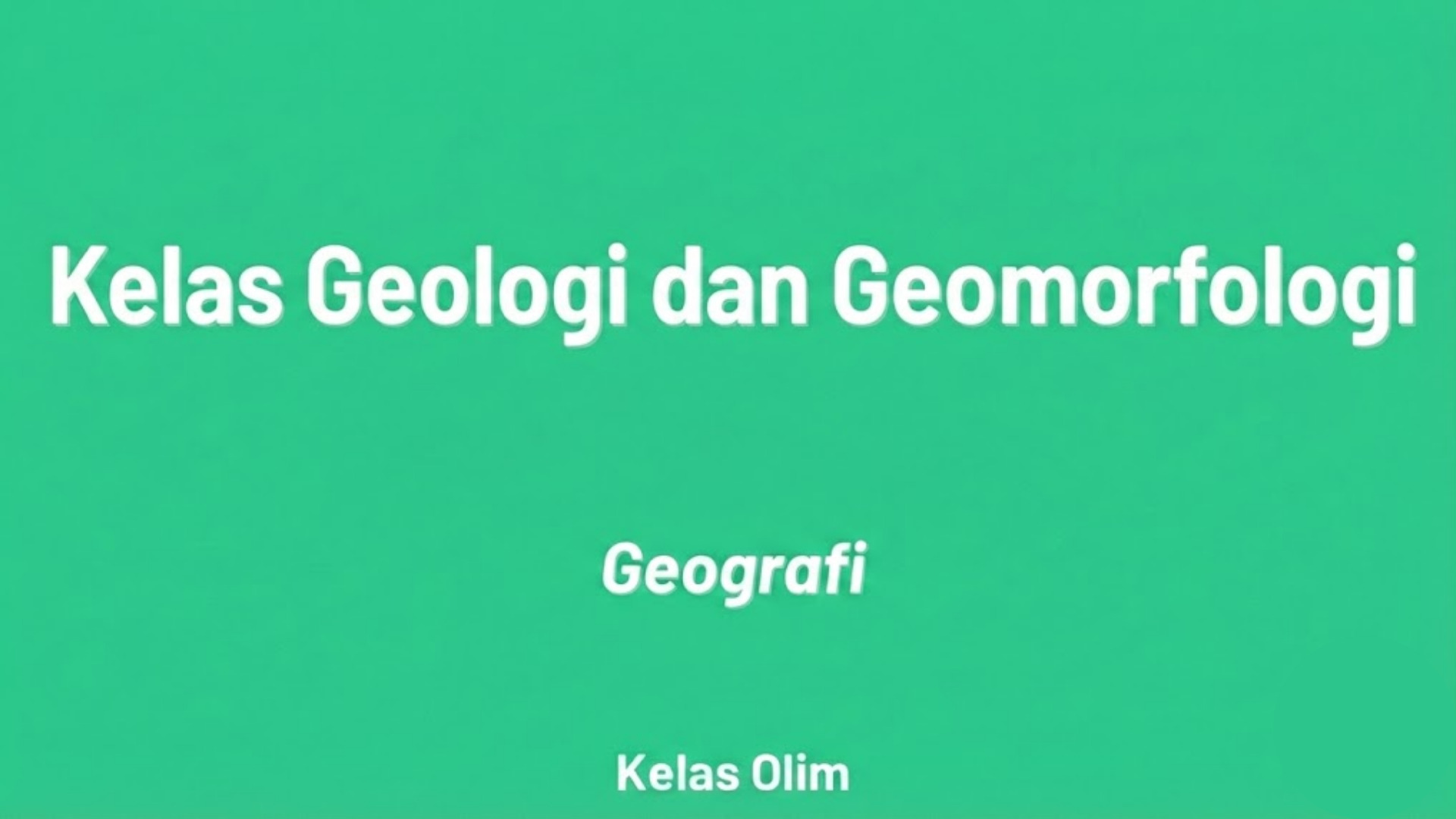 Geologi & Geomorfologi